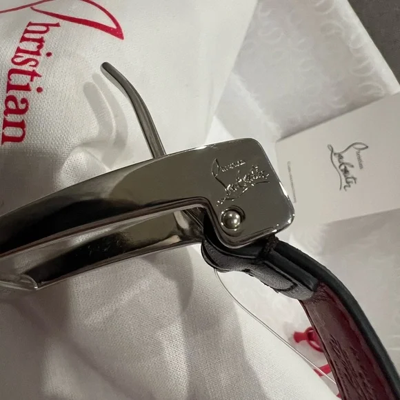 New Christian Louboutin Dark Brown Leather Belt - Picture 9 of 14